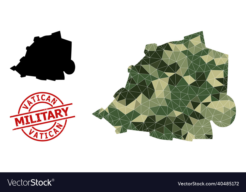 Triangulated mosaic map of vatican and distress Vector Image