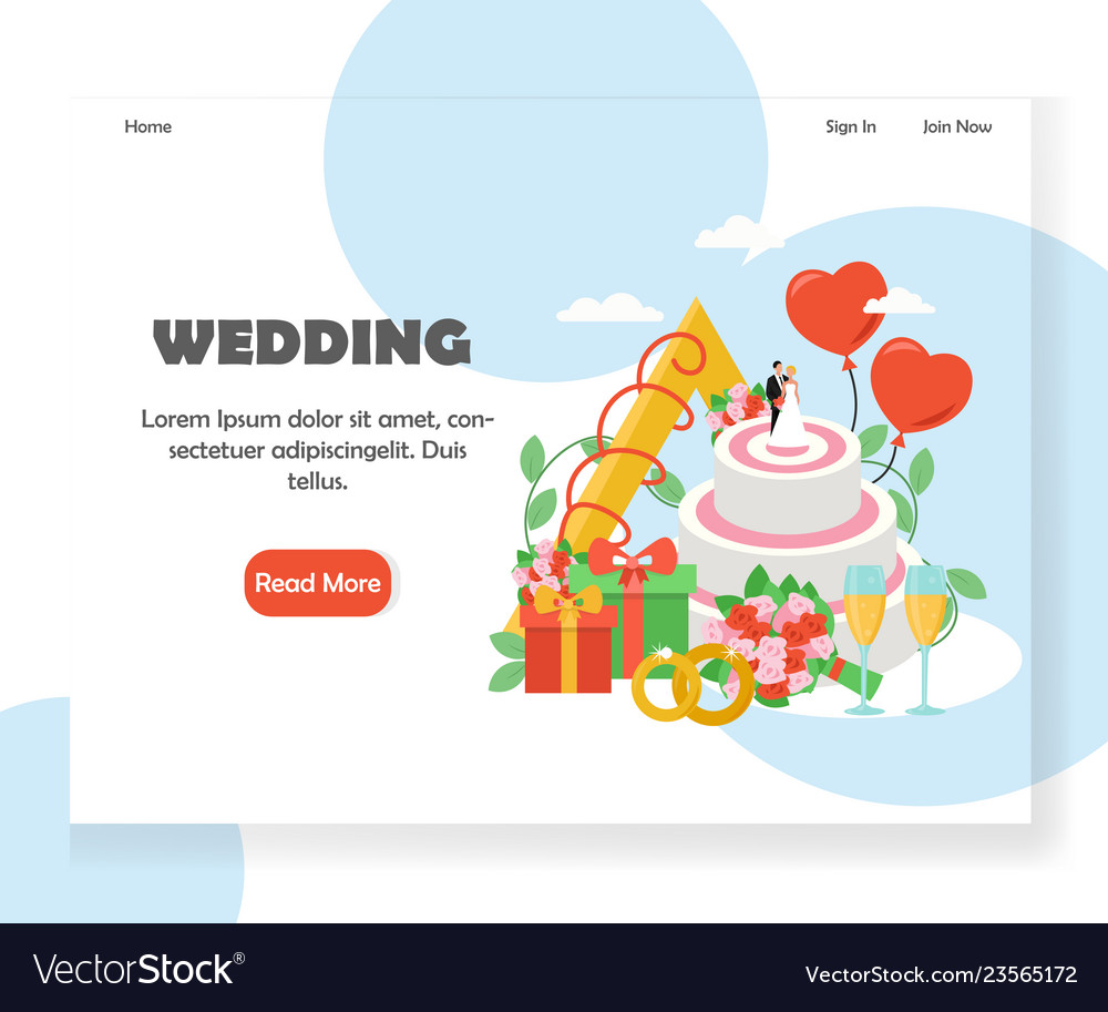 Wedding website landing page design