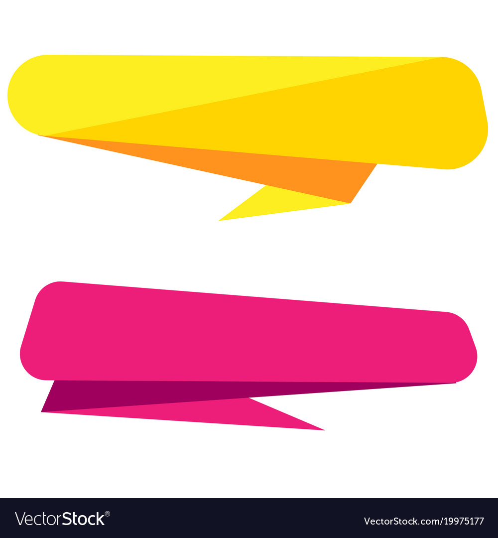 Banner yellow pink origami style banner template v