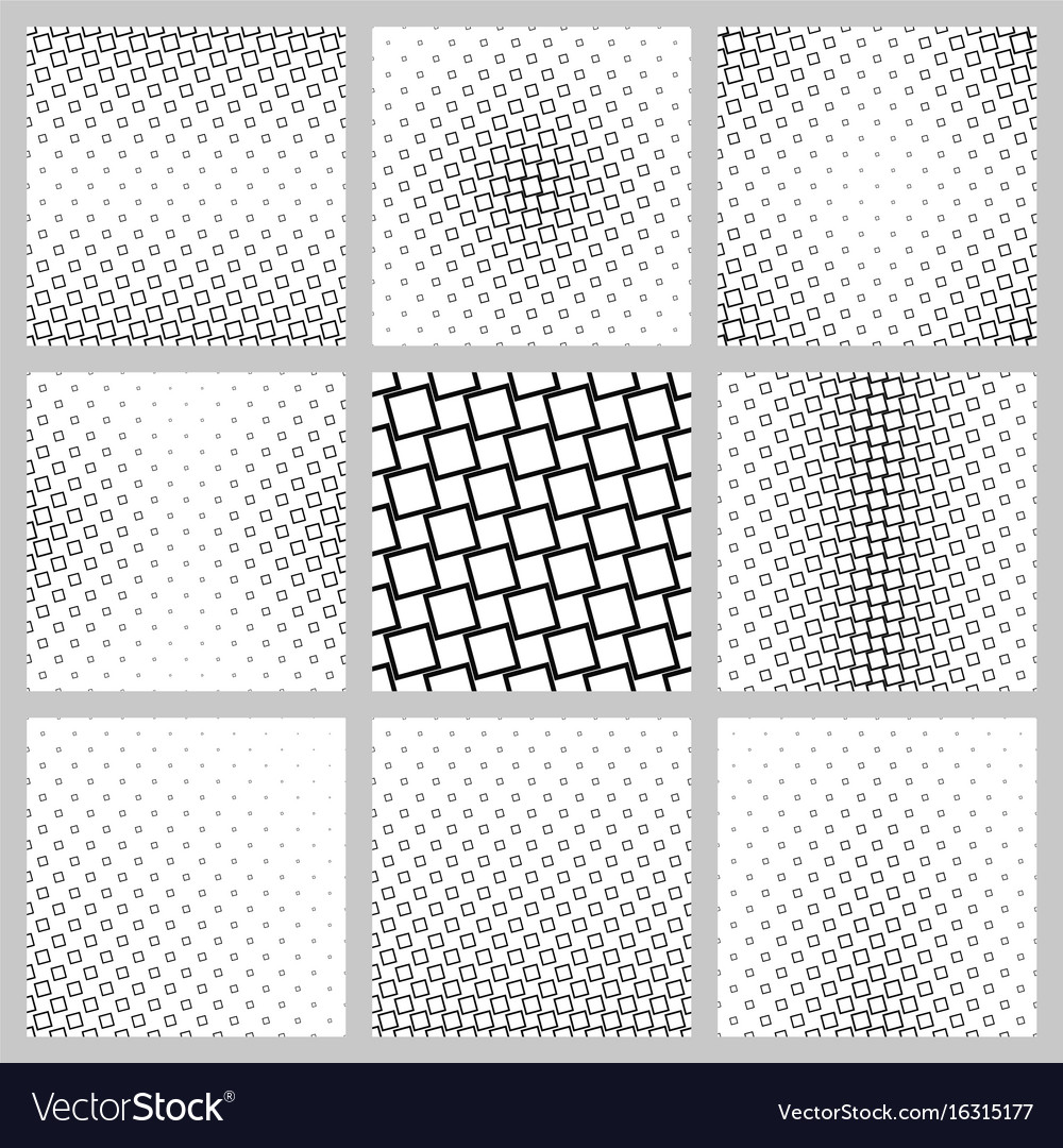 Black and white angular square pattern set
