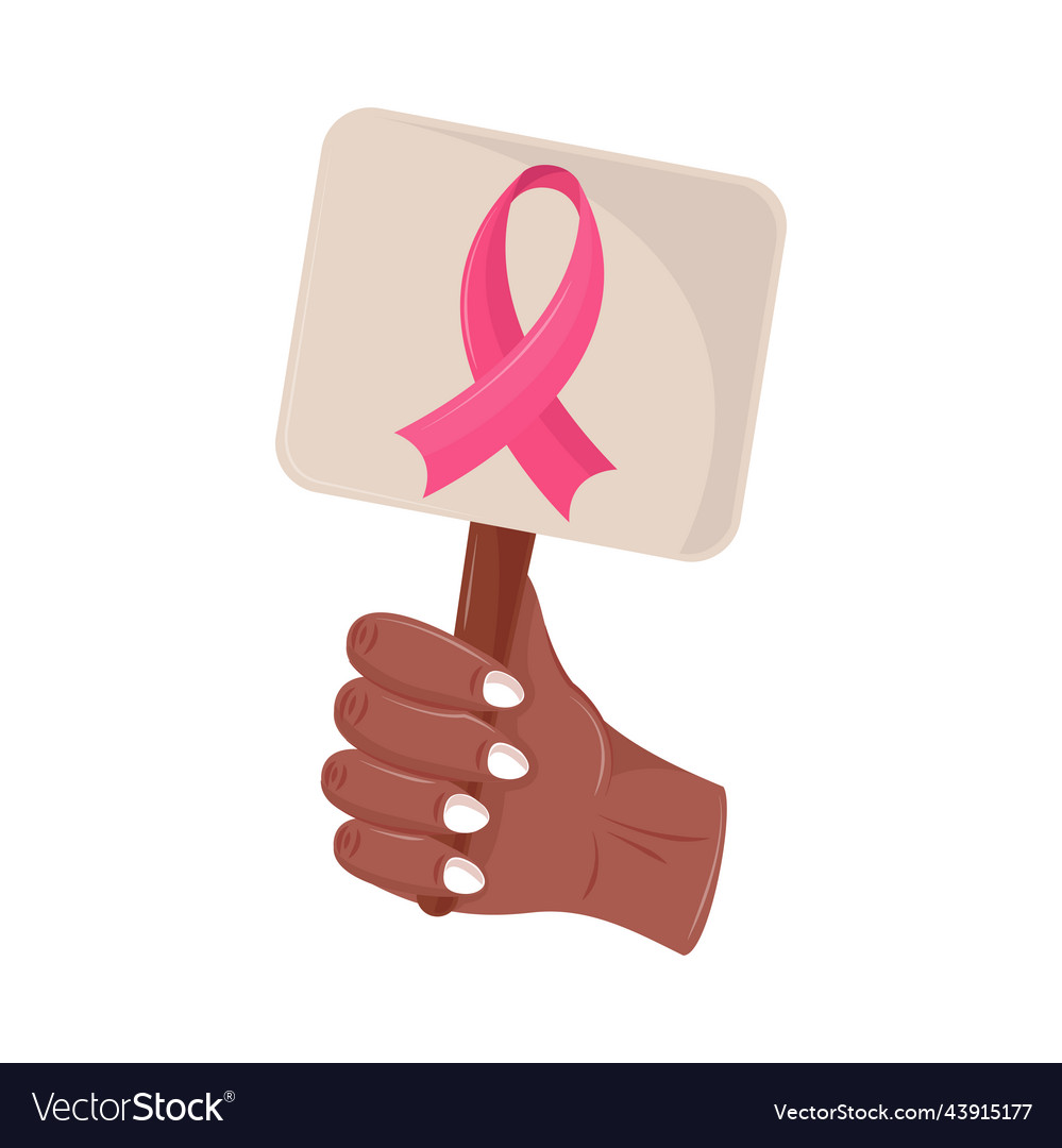 Brustkrebs Hand mit Plakat