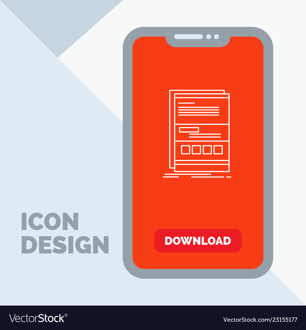 Browser dynamic internet page responsive line vector image Browser dynamic internet page responsive line