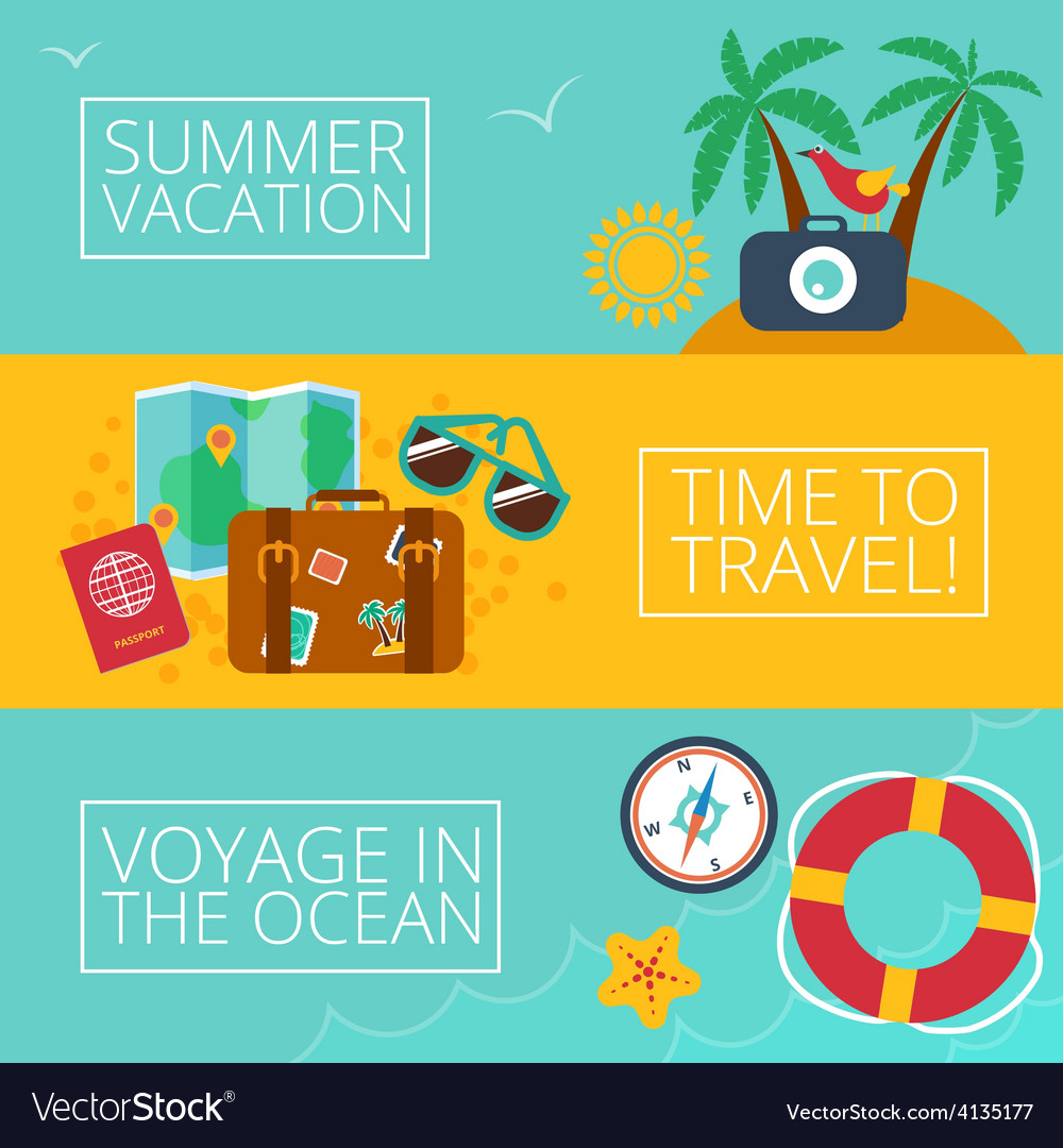 Concepts and banners of travel summer