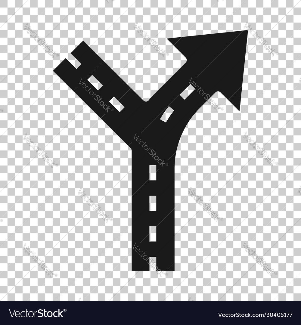 Crossroad icon in flat style road direction