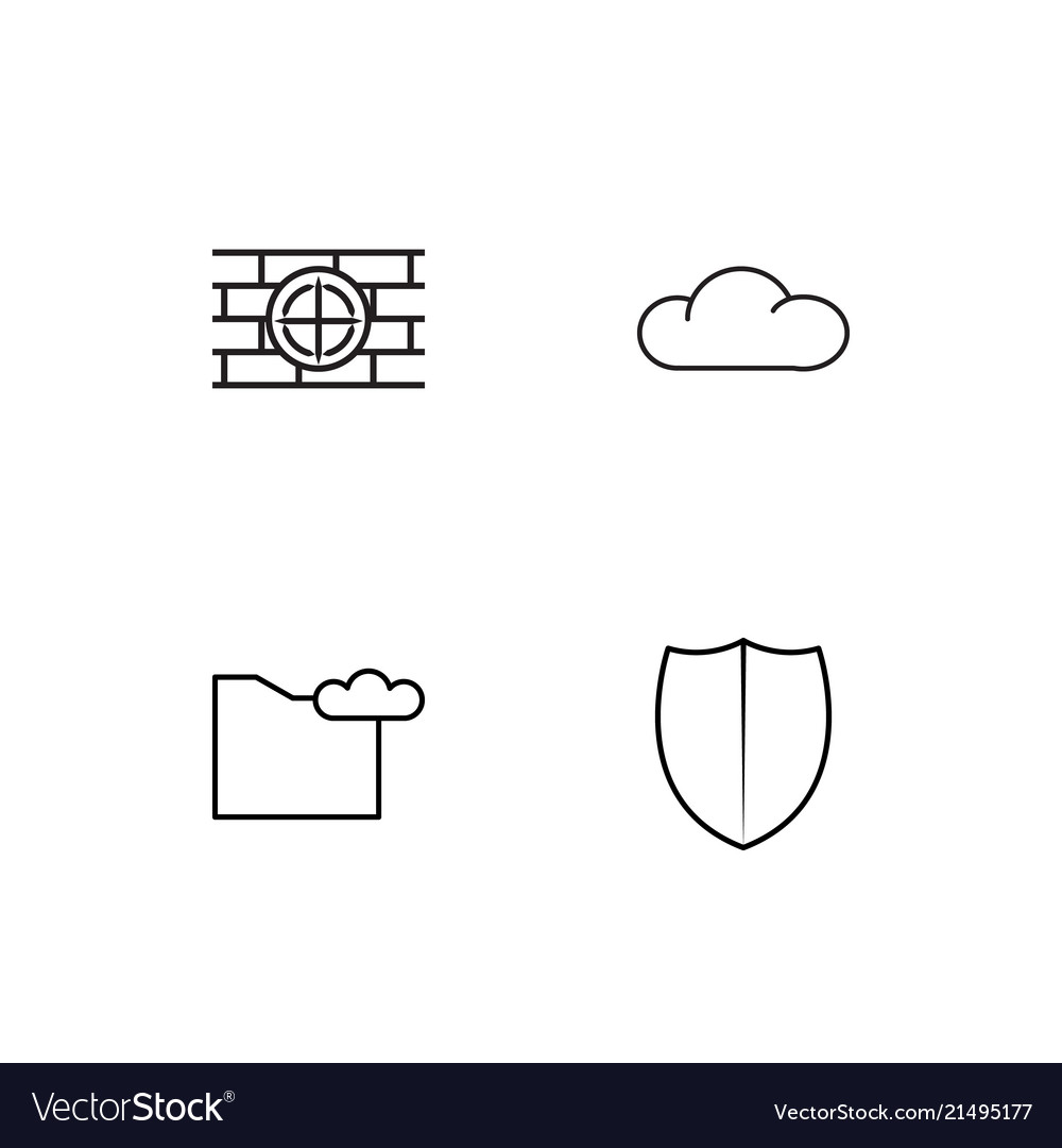 Cyber security linear icons set simple outline