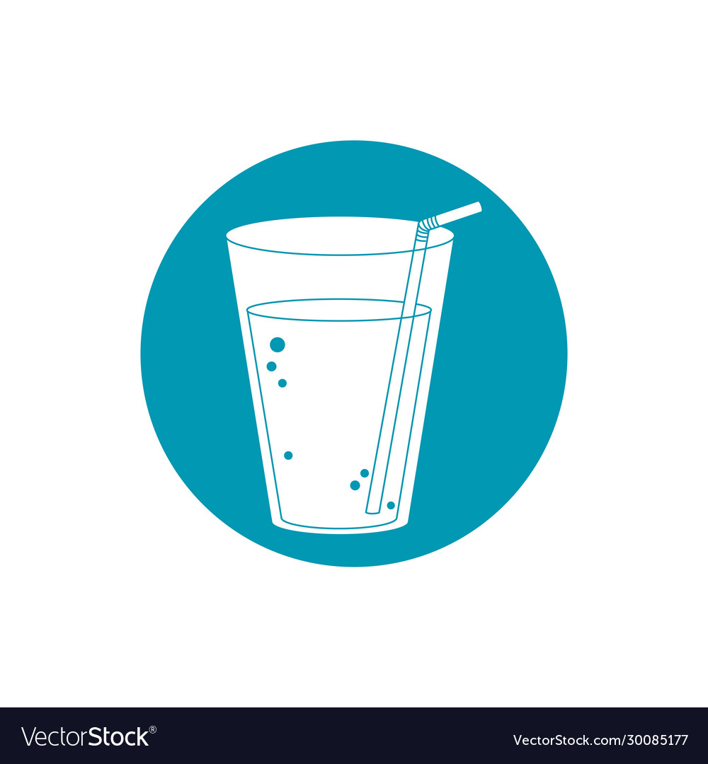 Drinks fresh cold plastic cup with straw blue Vector Image