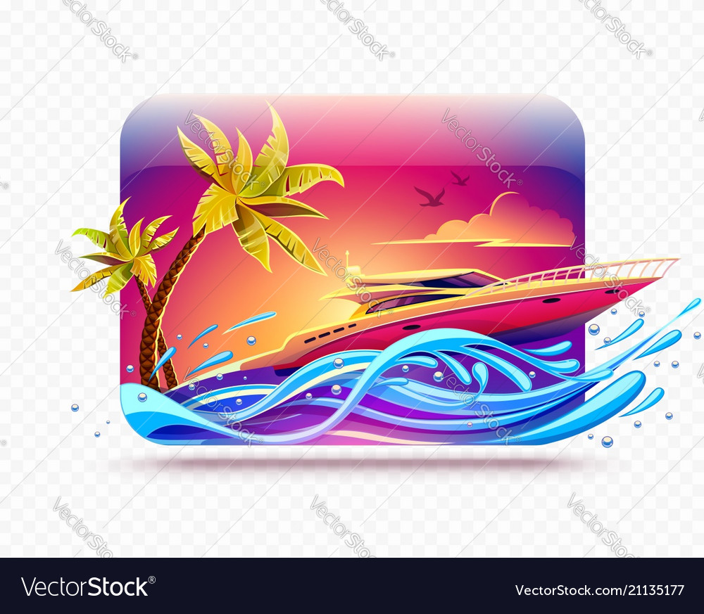 Elite luxury rest on yacht Royalty Free Vector Image