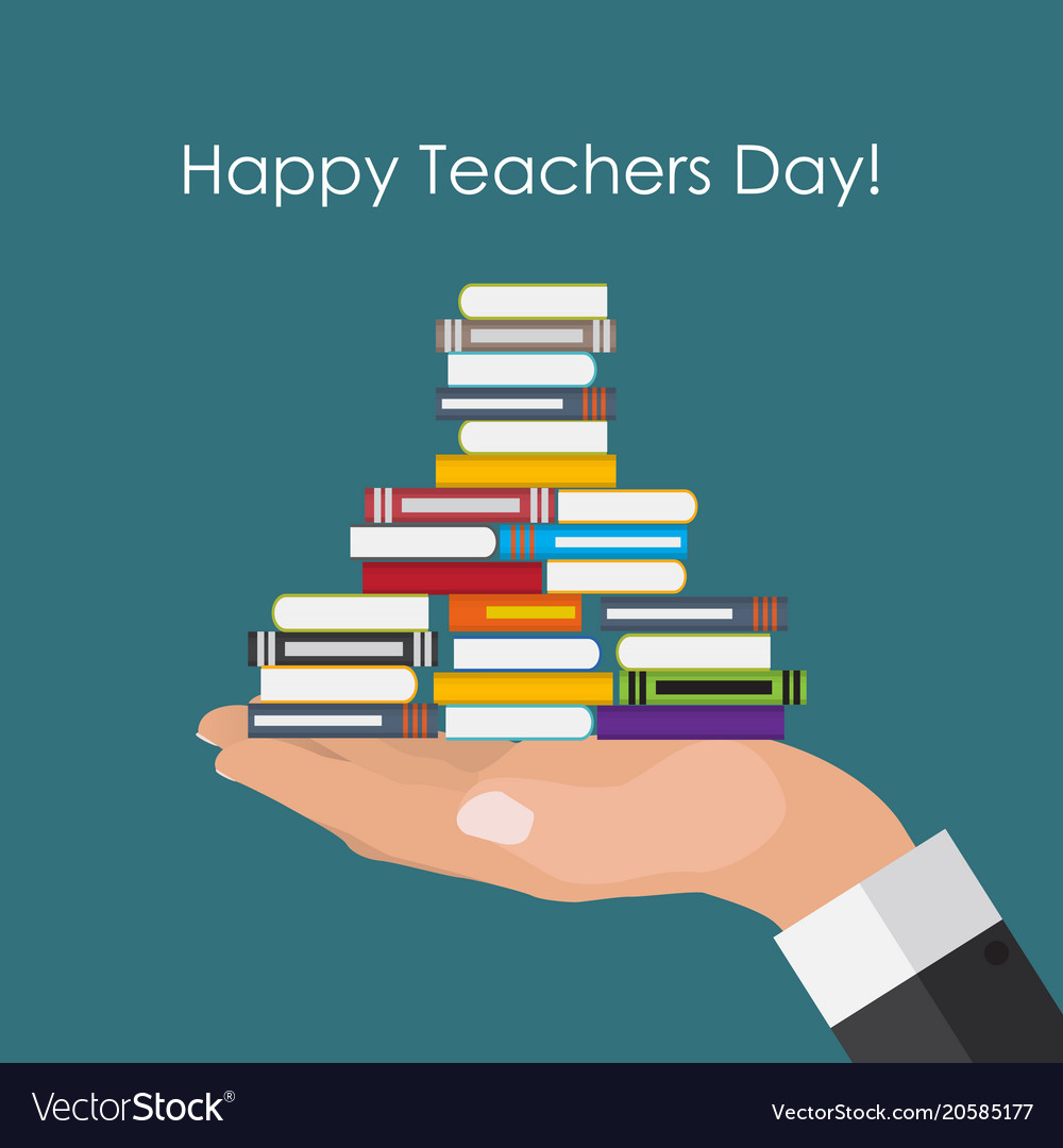 Happy teachers day concept background Royalty Free Vector