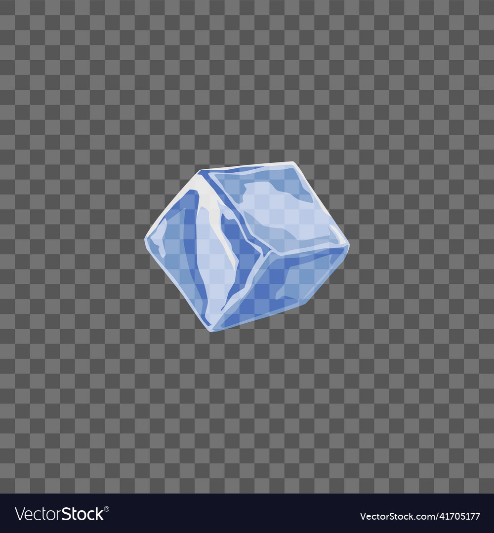 Ice square block in realistic with white