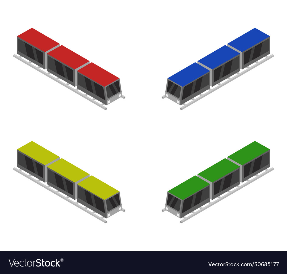 Isometric train icon in on white background