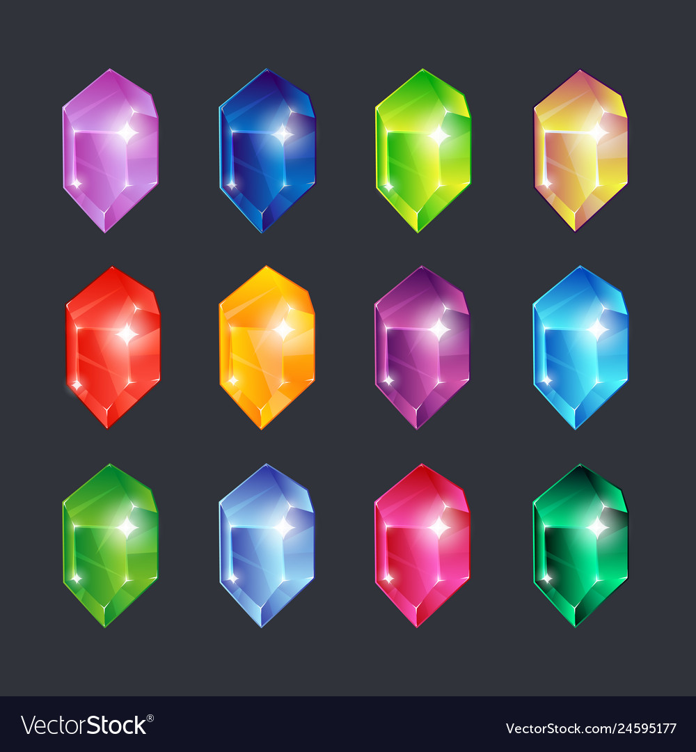 Magic gems gem stones jewels diamonds gemstone Vector Image