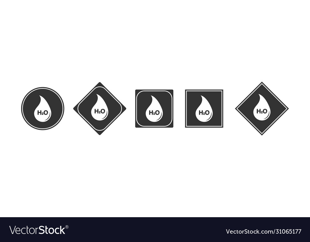 Set icons drop with water formula simple design vector image Set icons drop with water formula simple design