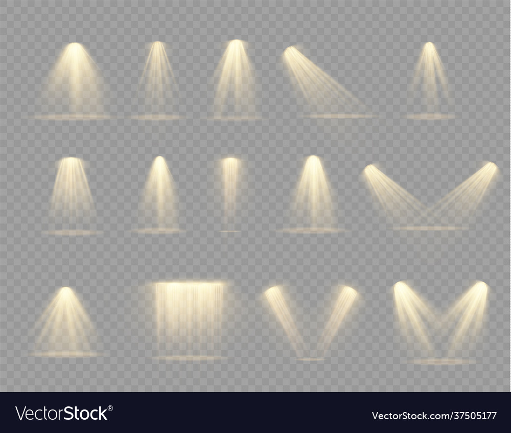 Spotlight projector light effect with yellow rays