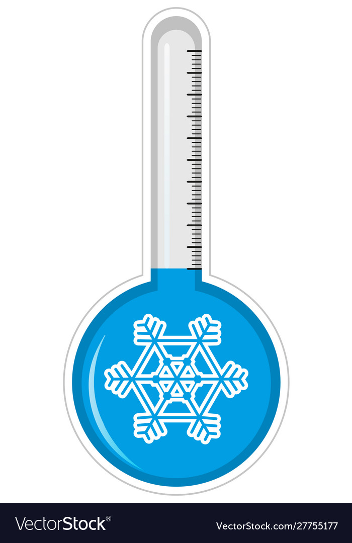 Thermometer with snowflake symbol Royalty Free Vector Image