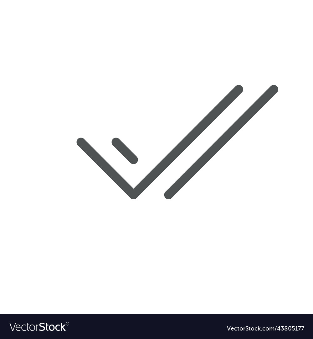 Two checkmarks flat color ui icon vector image Two checkmarks flat color ui icon