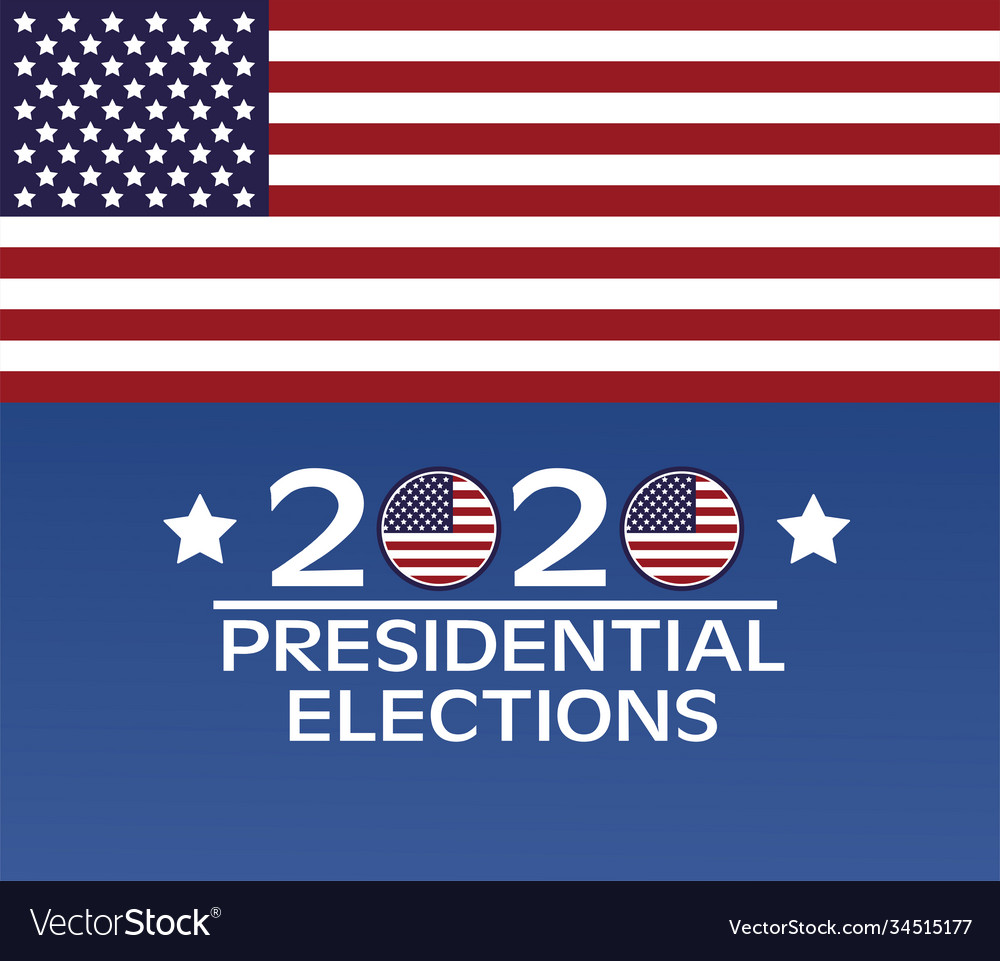 Usa elections day poster with flag and lettering