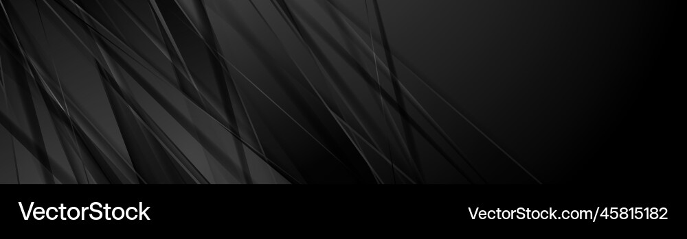 Black glossy stripes abstract tech corporate Vector Image