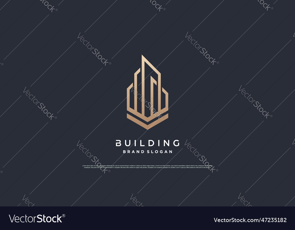 Building logo template with modern unique concept Vector Image