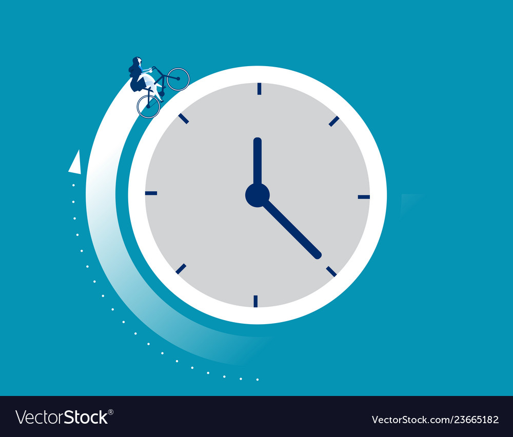 Businesswoman working time business Royalty Free Vector