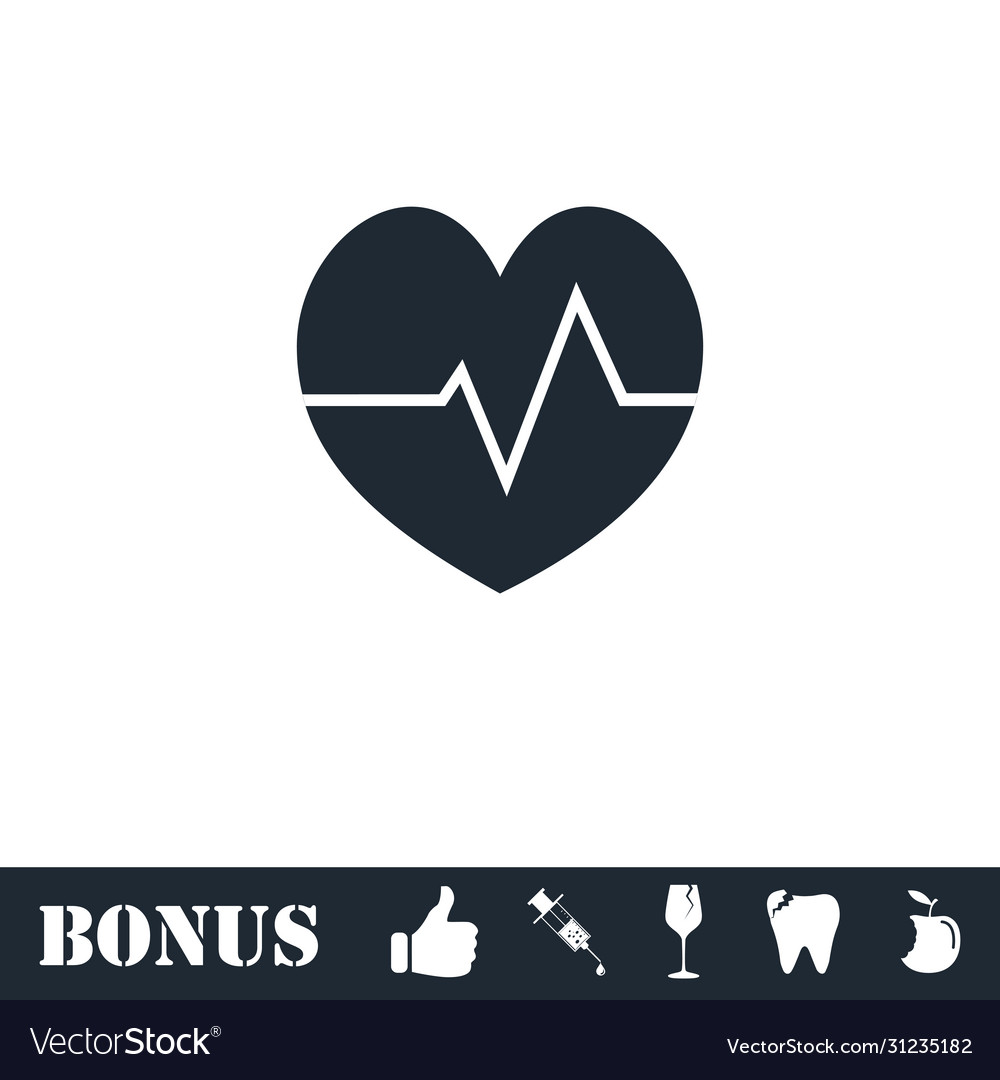 Cardiogram icon flat