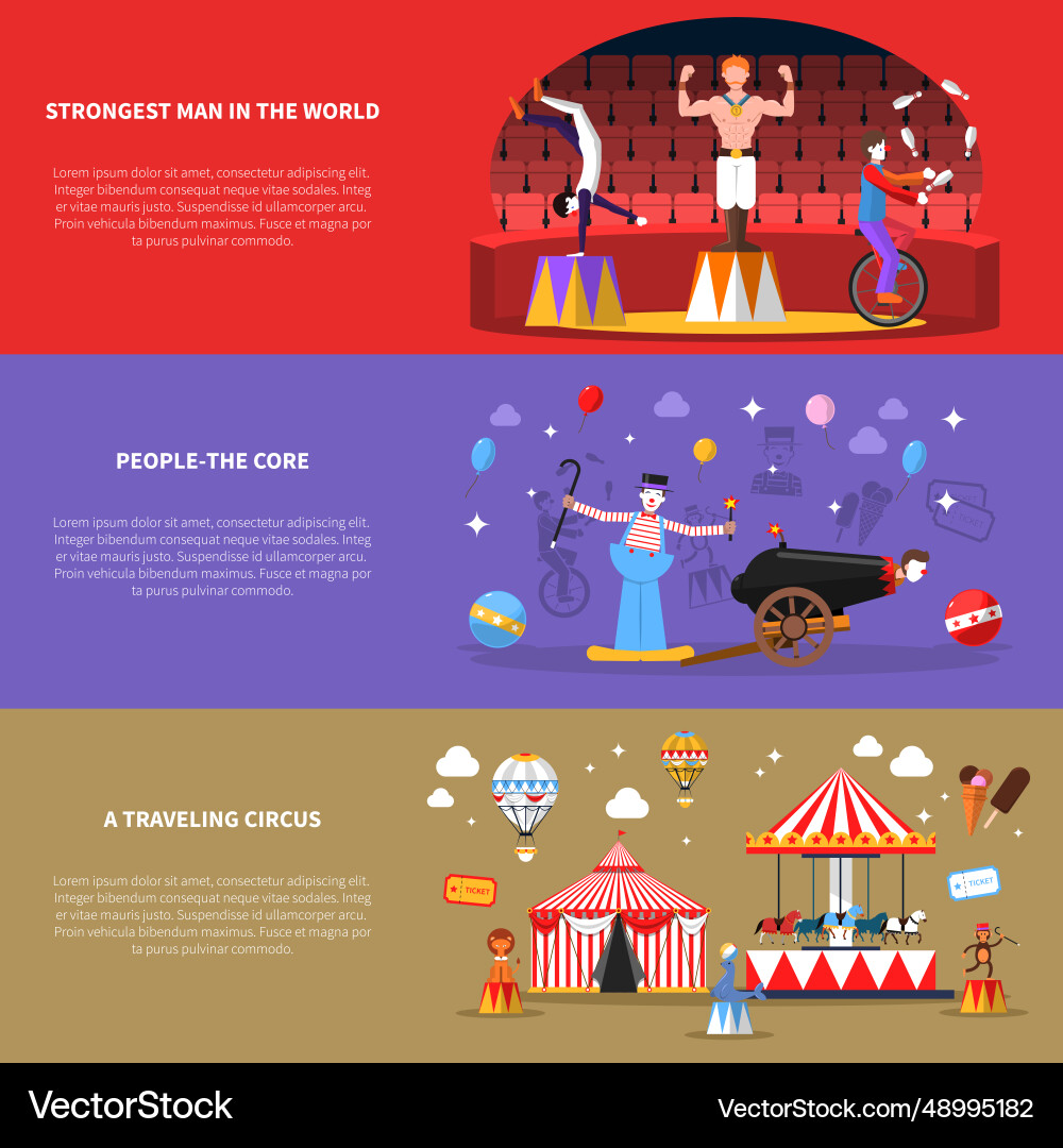 Circus banners set Royalty Free Vector Image - VectorStock
