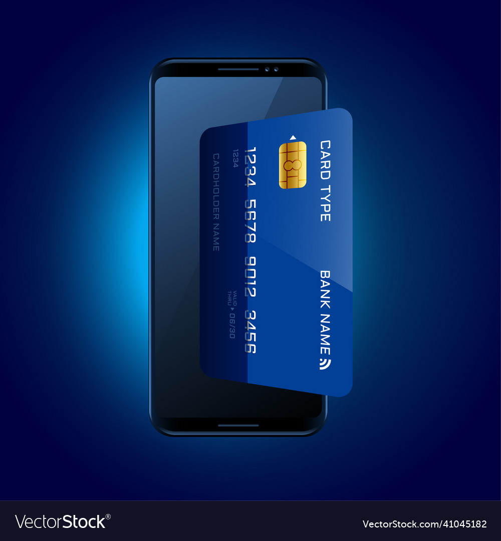 Credit card coming out of mobile concept