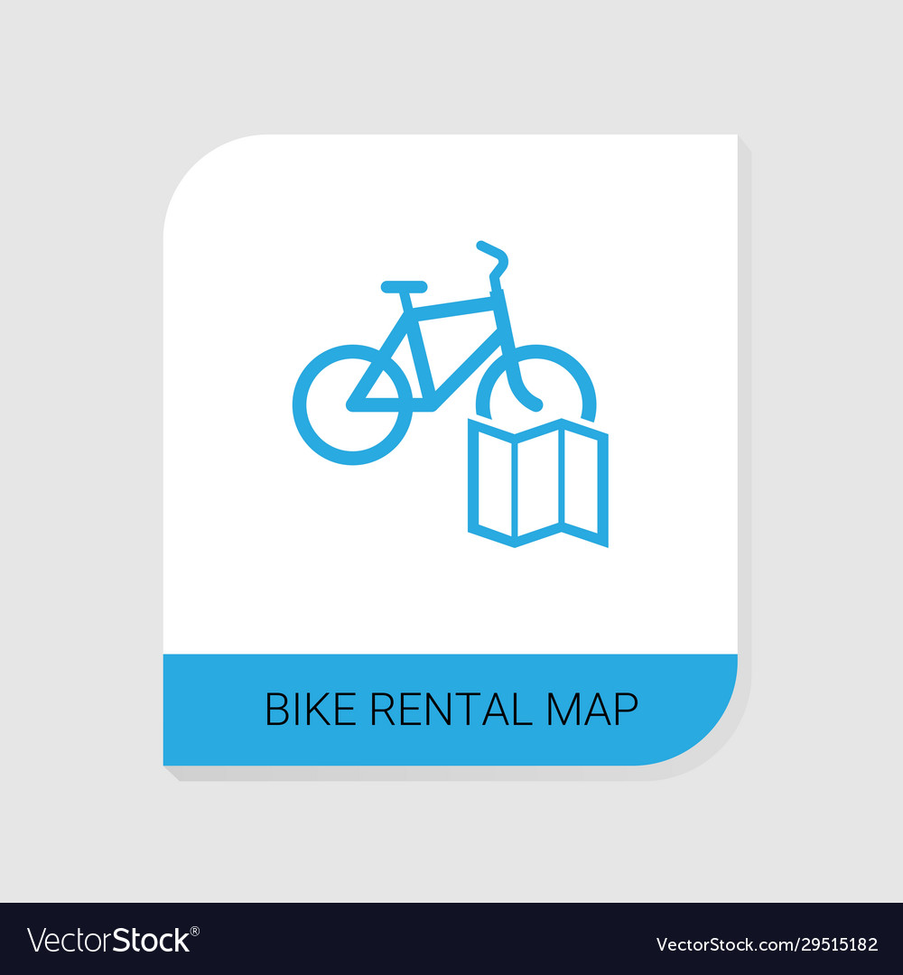 Editable filled bike rental map icon from