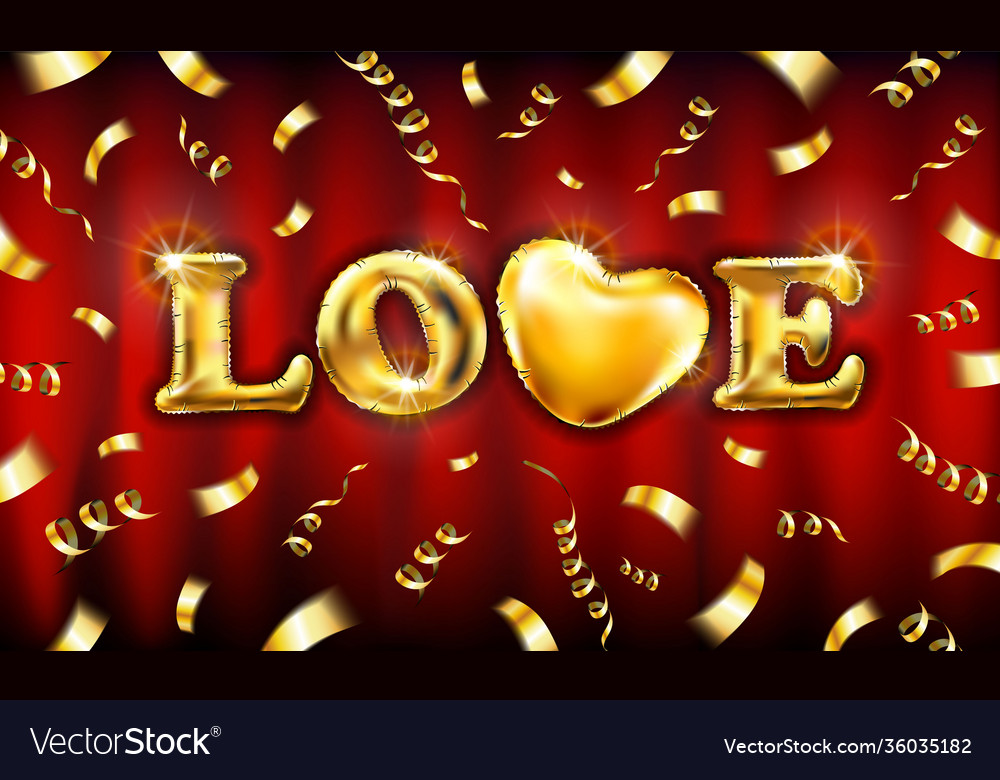 Gold love valentines heart decorative Royalty Free Vector