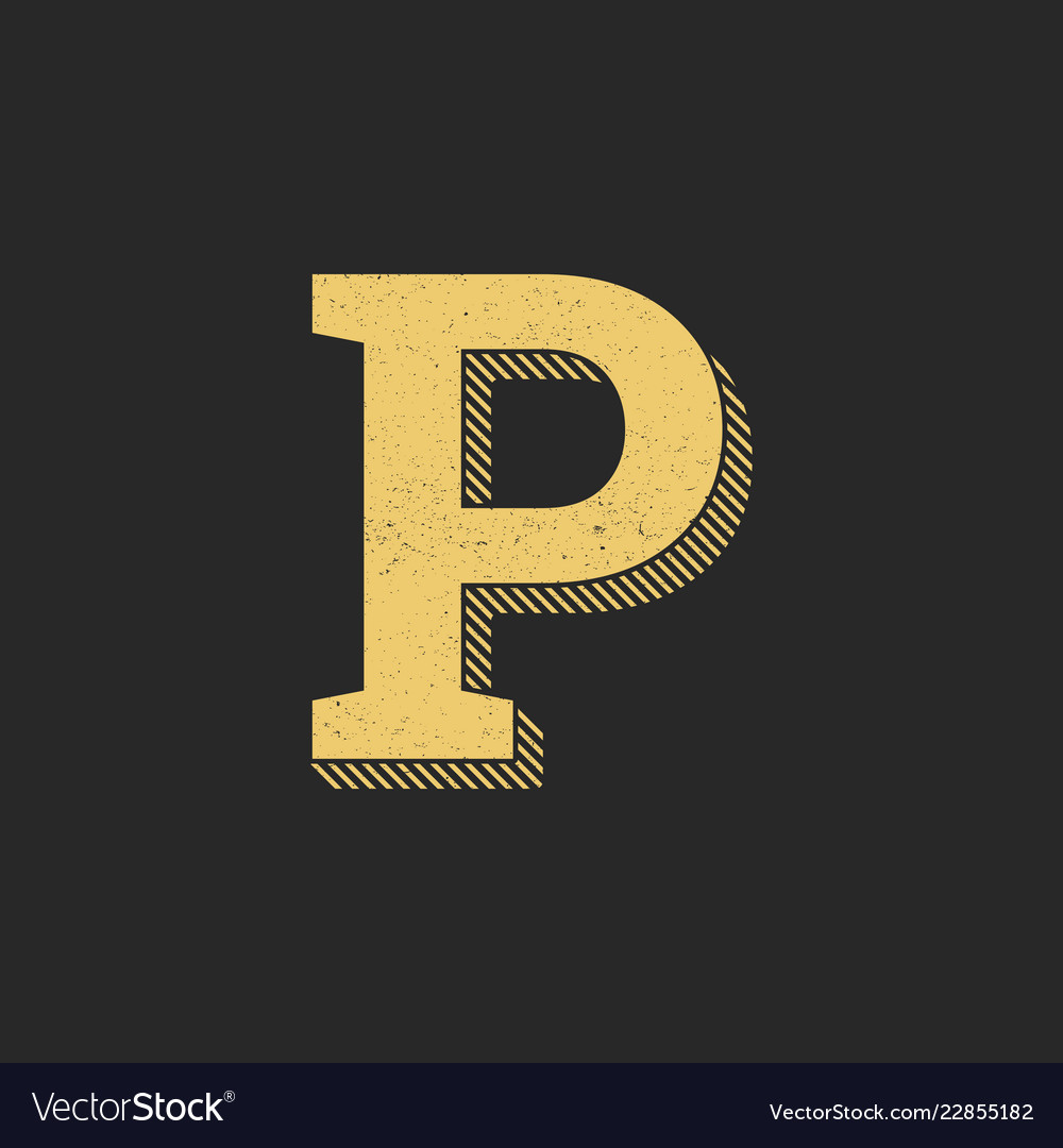 logo letter p gold