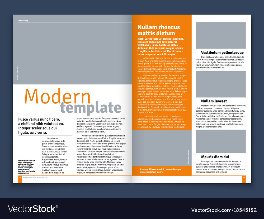 Modern Magazine Or Newspaper Layout Royalty Free Vector