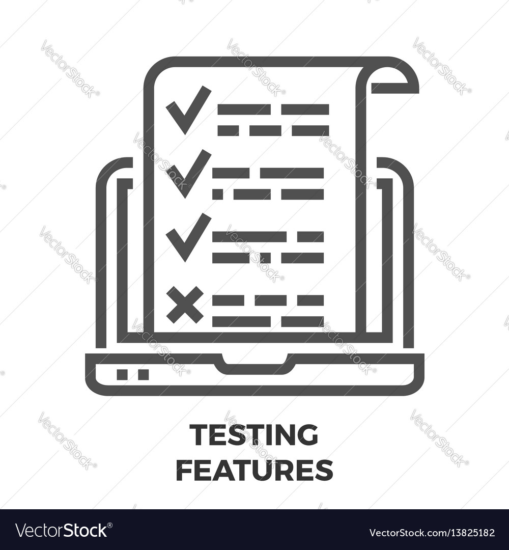 Testing features line icon