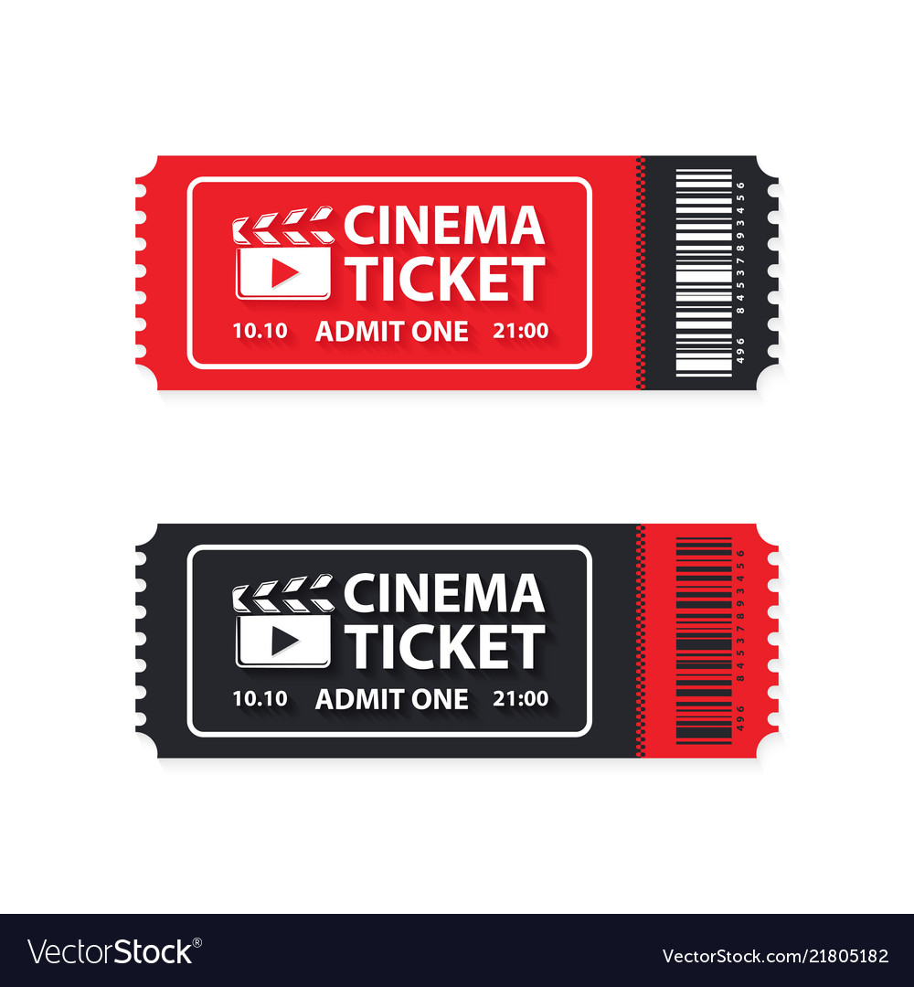 Two cinema tickets on white