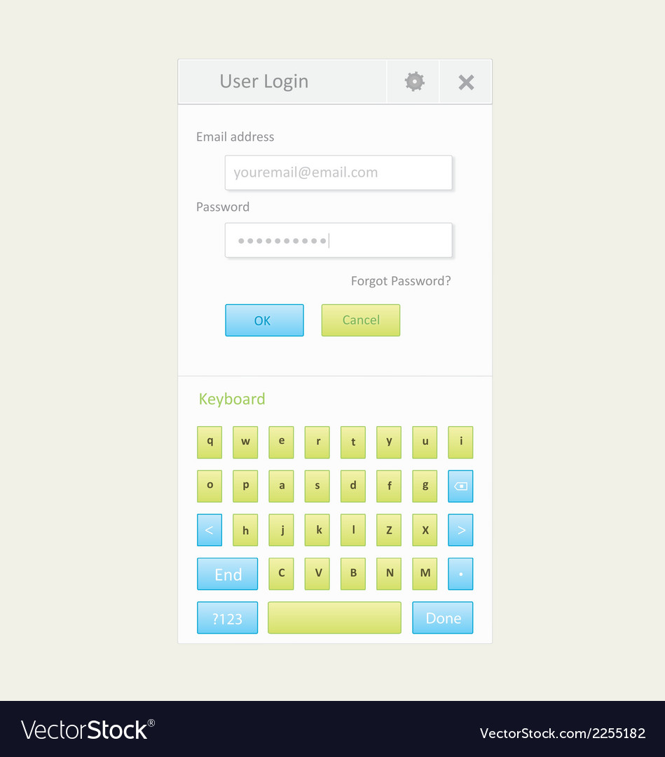 User login with keyboard