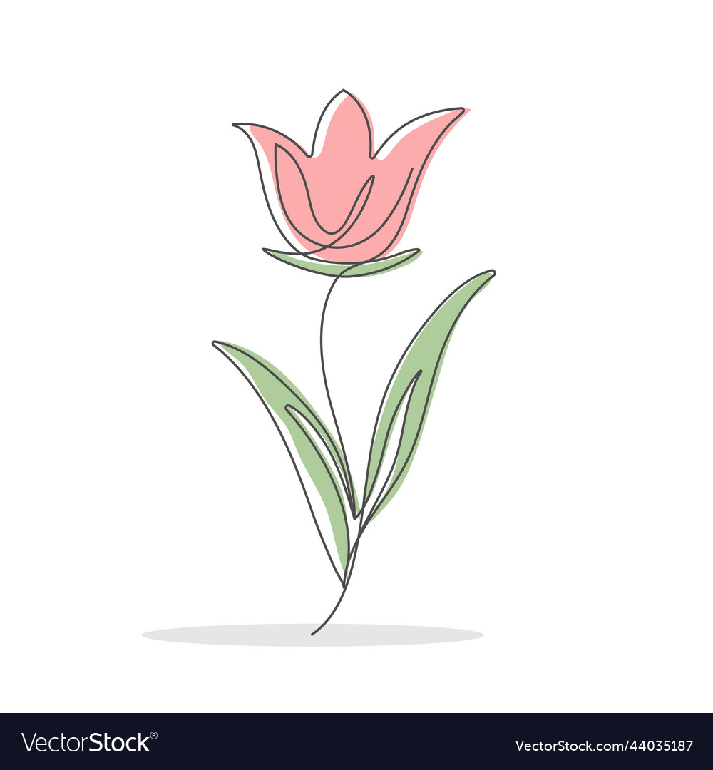 Abstract flower in the style of a continuous line vector image Abstract flower in the style of a continuous line