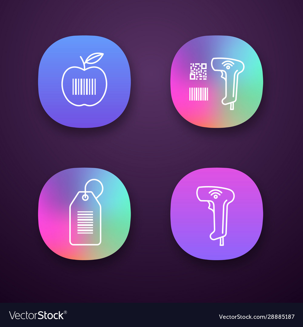 Barcodes app icons set vector image Barcodes app icons set