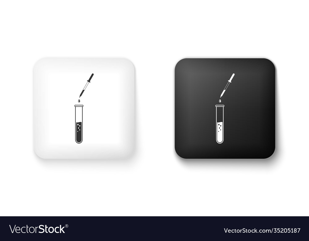 Black and white laboratory pipette with liquid