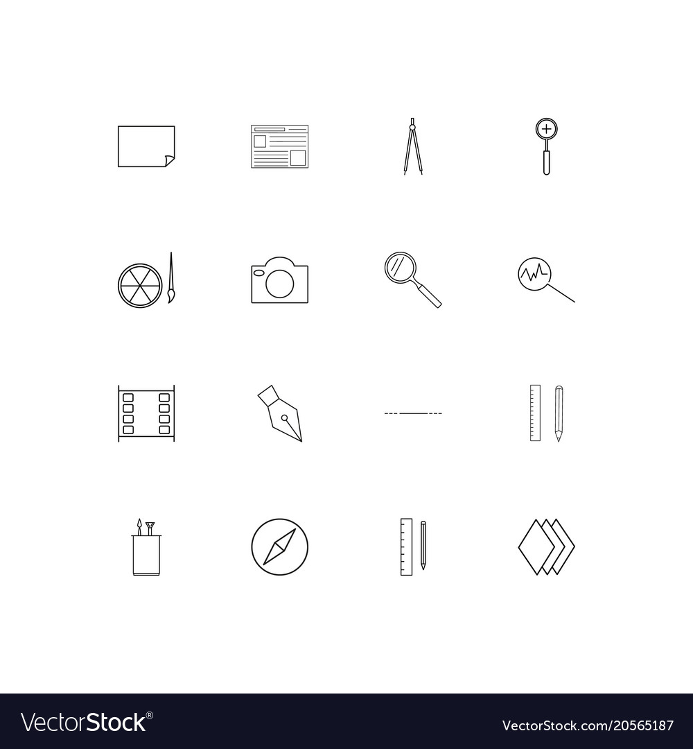 Creative process and design simple linear icons