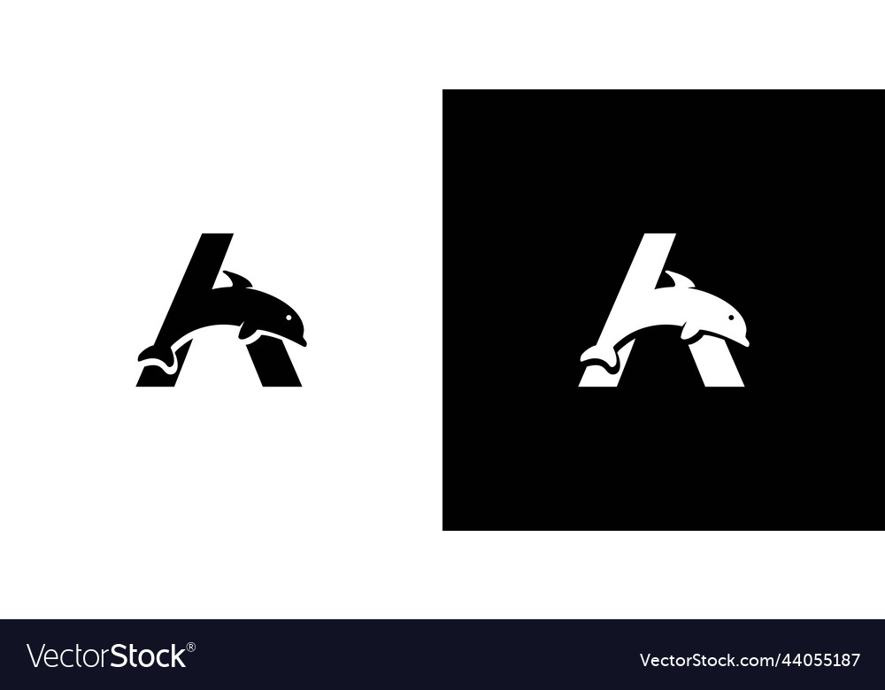 Dolphin logo design combination of the letter