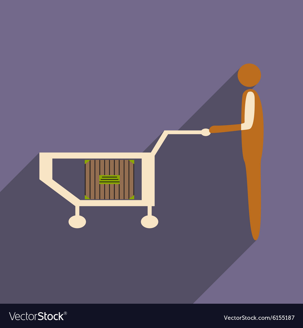 Flat with shadow icon and mobile application box