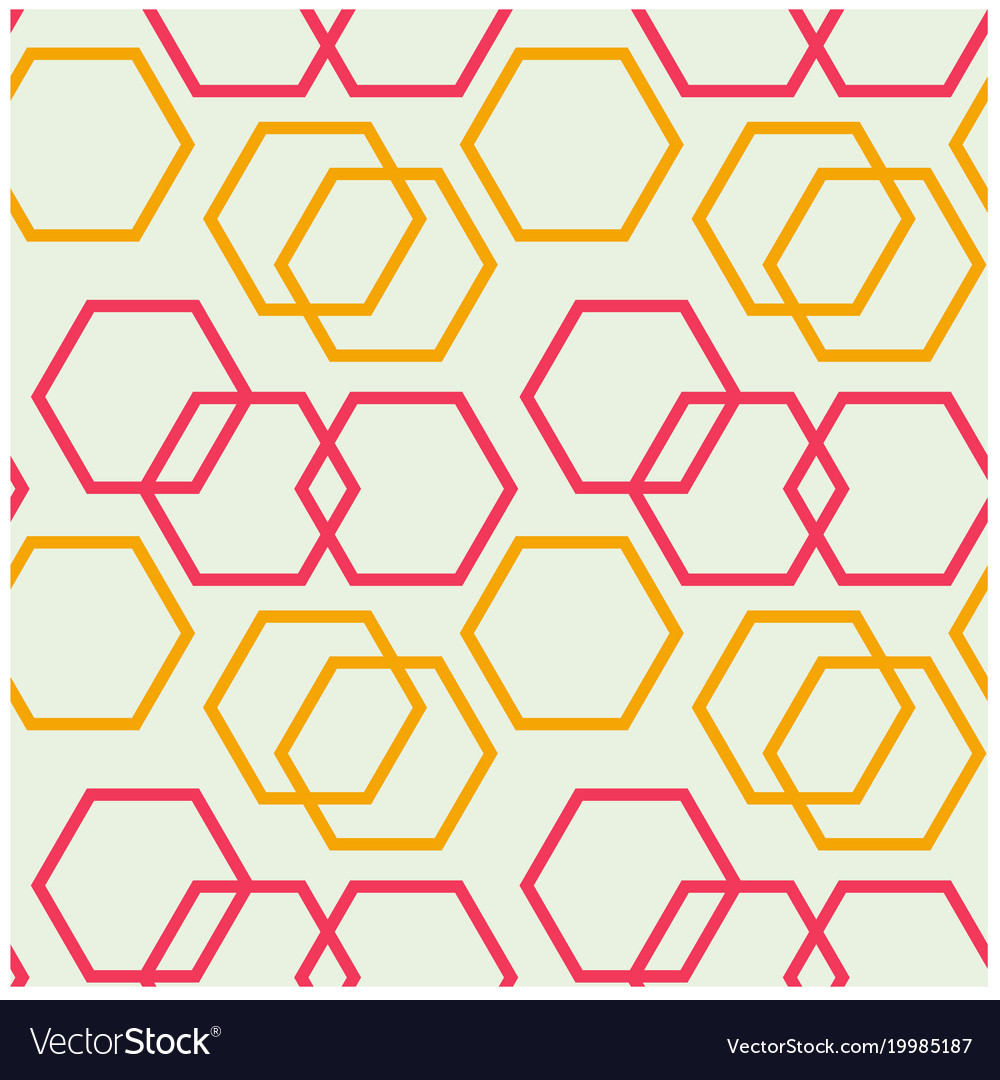 Geometric hexagon uneven seamless pattern