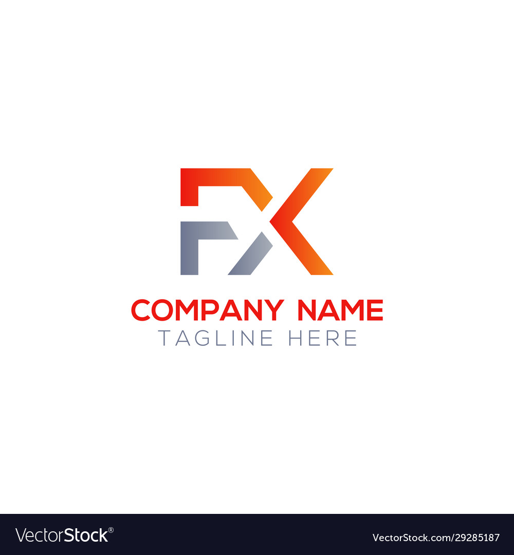 Initial letter fx logo design template creative Vector Image