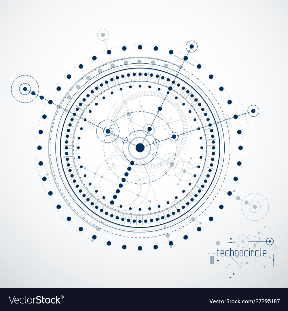 Mechanical scheme engineering drawing vector image Mechanical scheme engineering drawing