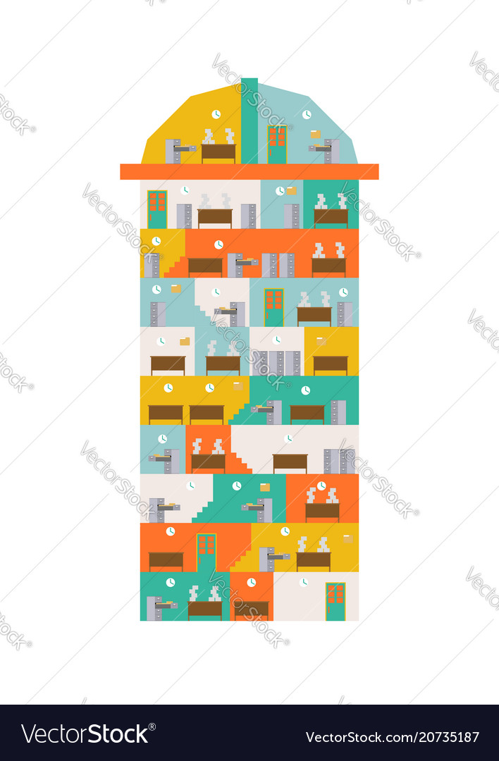 Office corporate interior managers in workplace vector image Office corporate interior managers in workplace