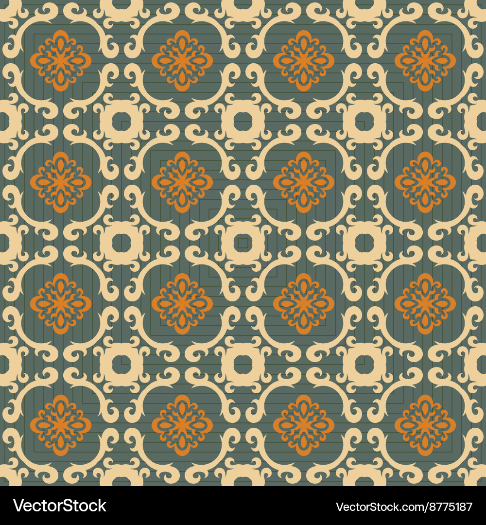 Seamless ornament pattern tile Royalty Free Vector Image