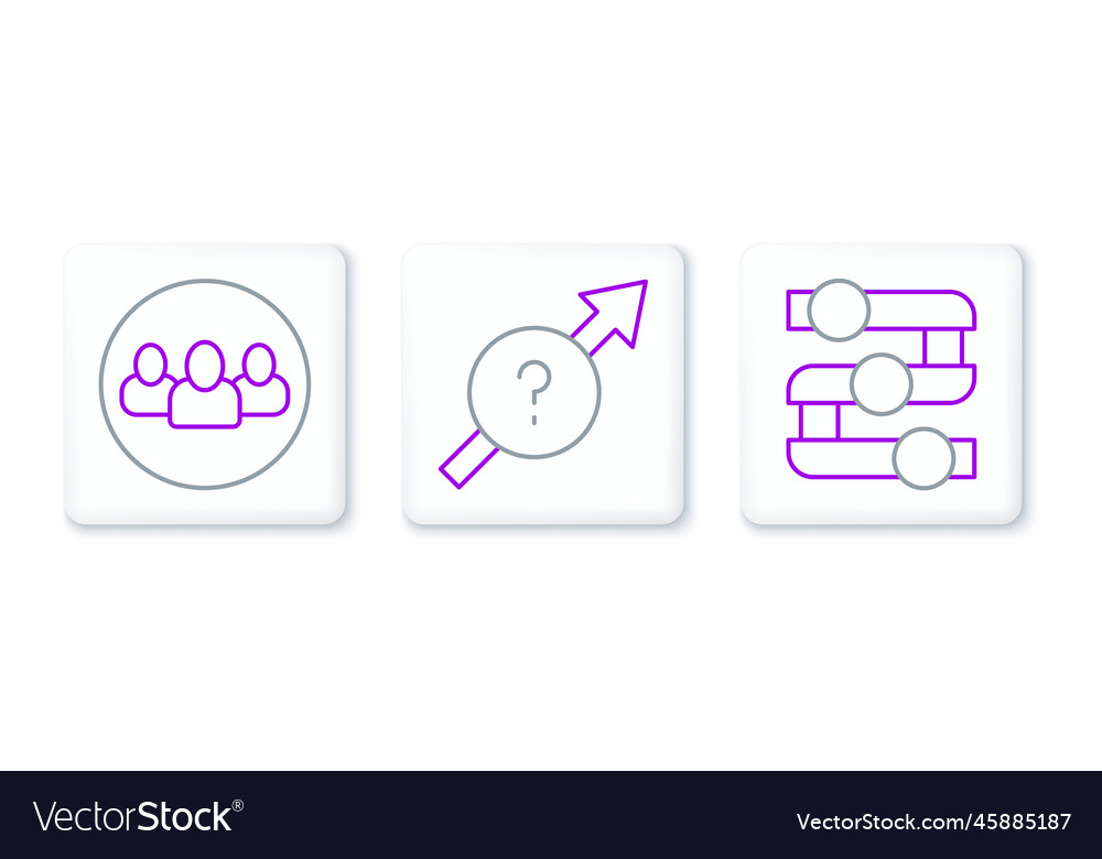 Set line graph chart diagram project team base vector image Set line graph chart diagram project team base