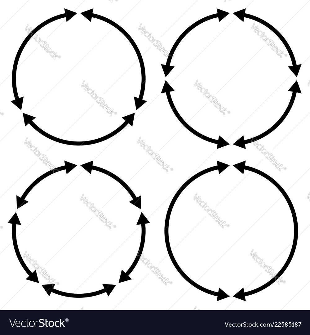 Set of 4 version circular arrow circle vector image Set of 4 version circular arrow circle