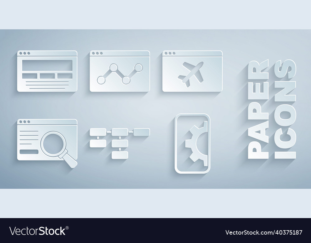 Set site map website template ui or ux design Vector Image