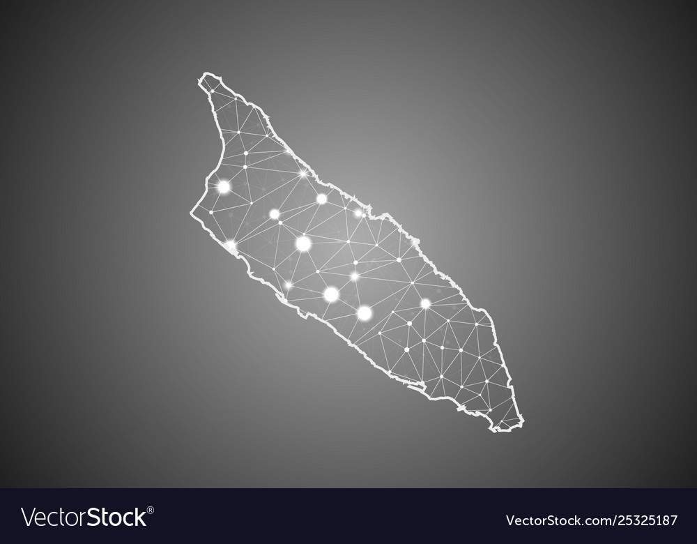 Wireframe mesh polygonal aruba map abstract vector image Wireframe mesh polygonal aruba map abstract