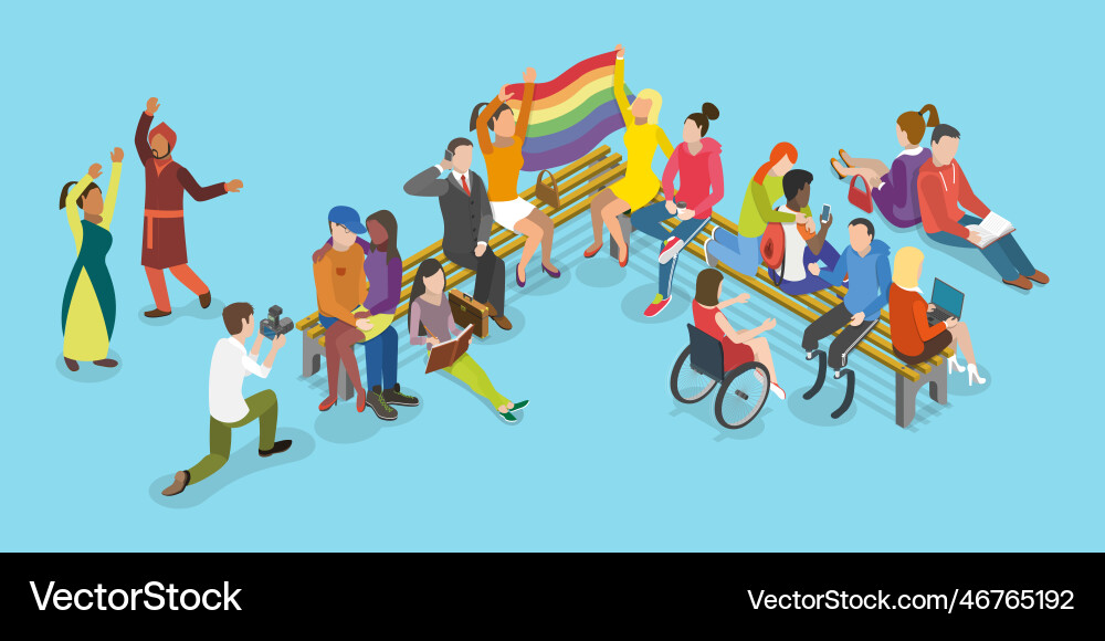 3d isometric flat conceptual Royalty Free Vector Image