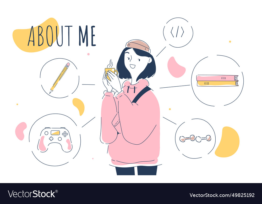 About me page linear Royalty Free Vector Image